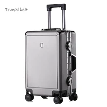 Ретро алюминий рамка 20/24 дюймов прокатки багажа Спиннер многофункциональный мужской чемодан колеса Брендовая женская дорожная сумка