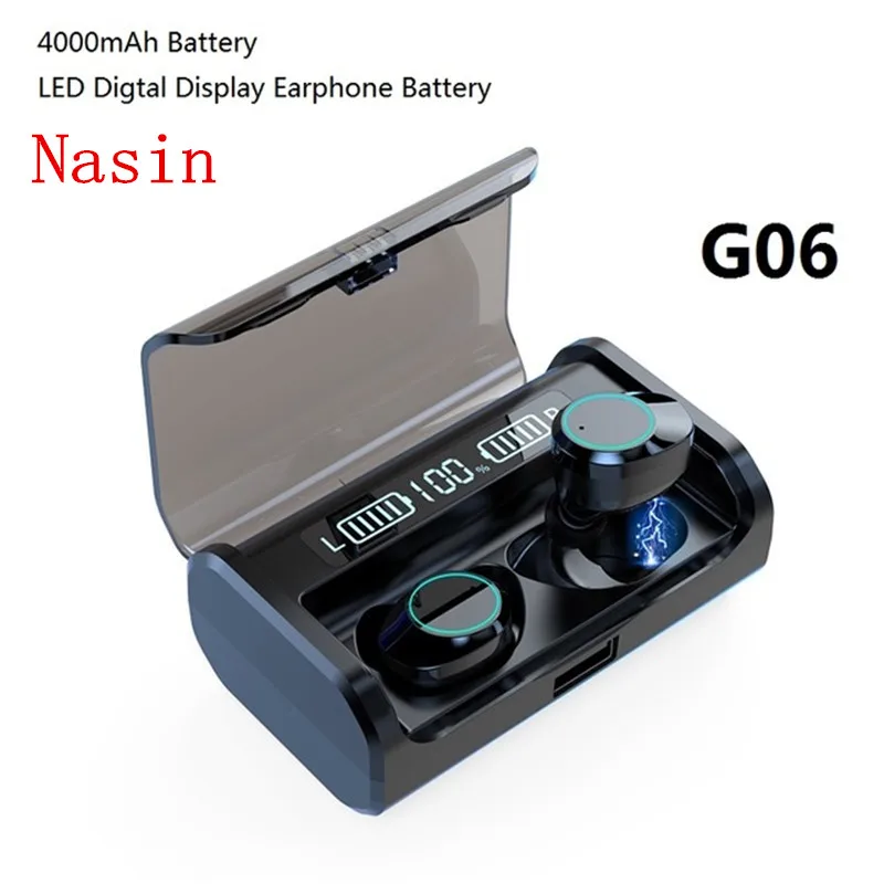 Nasin G08 Bluetooth Earphone TWS Touch Control Business Bluetooth Headset Wireless LED Power Display Earbuds With Mic Handsfree