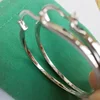 925 Sterling Silver Big Circle Inlaid Zircon Earrings For Women,S925 Argent Women's Shiny Model Earring 17mm-40mm 5 Size 6
