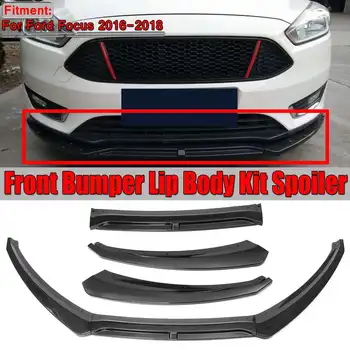 

3pcs Black/Carbon Fiber Look Car Front Bumper Lip Splitter Body Kit Spoiler Diffuser Spoiler For Ford For Focus 2016 2017 2018