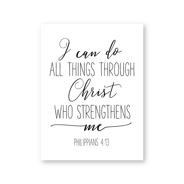 Bible Verse Philippians 4:13 Nursery Wall Art Canvas Painting Modern  Scripture Quotes Christian Prints Poster Home Wall Decor - Painting &  Calligraphy - AliExpress