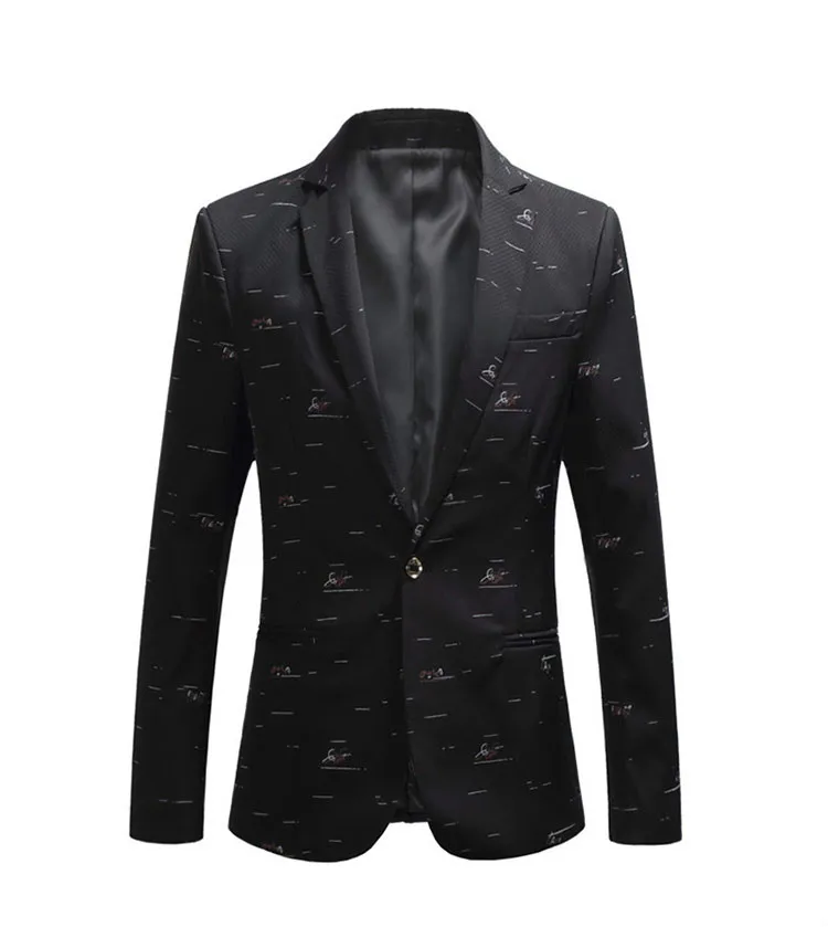 Плюс размер 5XL 6XL модный мужской Костюм приталенный Блейзер деловой повседневный костюм с принтом куртка певица пальто белый темно-синий