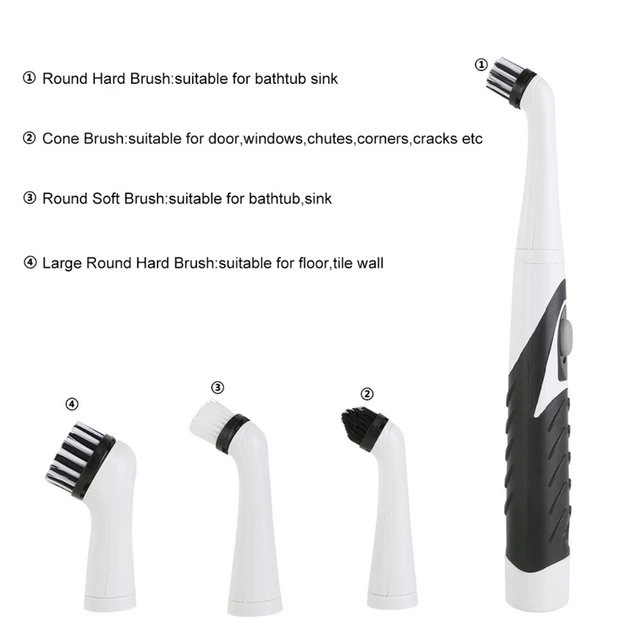 4 In 1 Electric Sonic Scrubber Cleaning Brush Household Cleaner Brush With  4 Brush Heads Brew - Cleaning Brushes - AliExpress