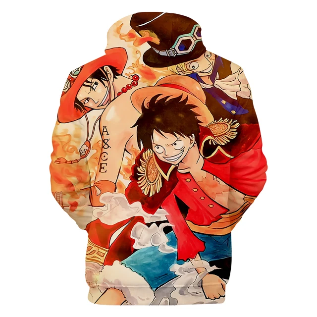  Anime One Piece Monkey D. Luffy - Sudadera con capucha 3D de  dibujos animados con bolsillo, A, XXS : Ropa, Zapatos y Joyería