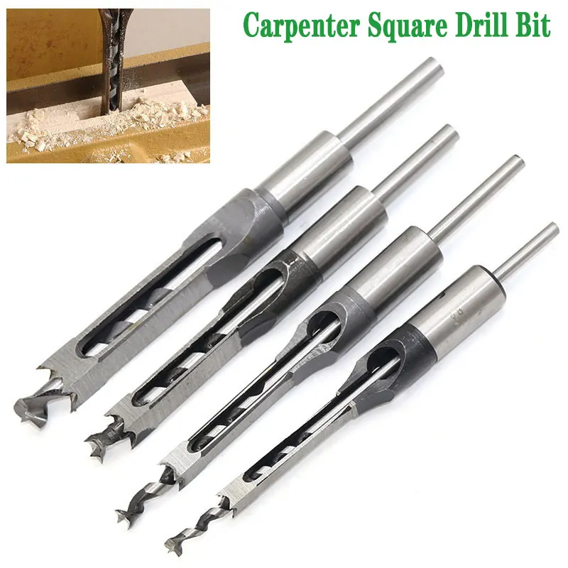 

1pc HSS Square Hole Saw Mortise Chisel Wood Drill Bit with Twist Drill Carpenter Bit Tool Woodworking Bit Hole Guide Positioner