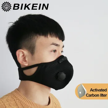 

BIKEIN Cycling Mask Active Carbon with Filter Running Dust Mask Breathing Valve Anti-Pollution Protective PM2.5 Face Mask