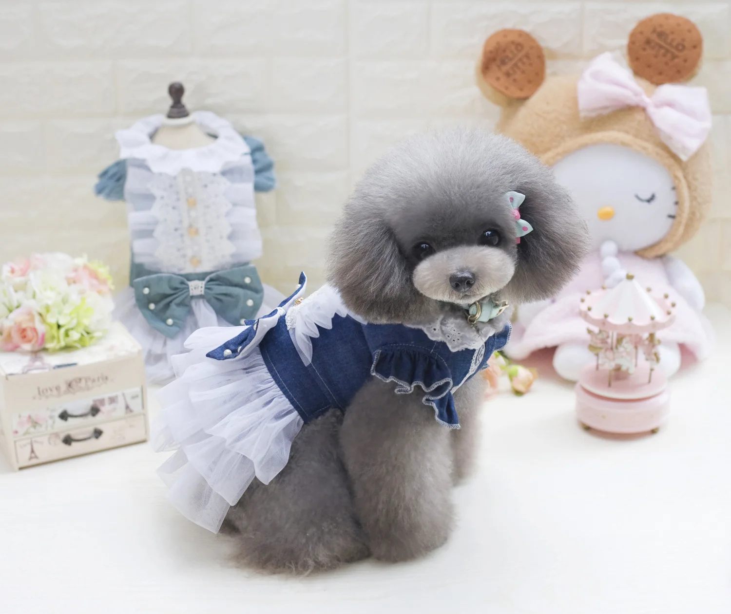 Dogbaby ViewSonic Одежда для питомцев, собачий одежда для домашних животных, одежда на весну и лето, детское платье в английском стиле дворец Стиль джинсовая юбка