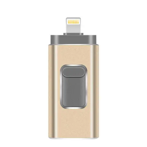 Цветной флеш-накопитель OTG USB 32 ГБ, флешка 64 ГБ, 128 ГБ, 256 ГБ, HD Usb 3,0, USB флеш-накопитель для iPhone/компьютера/телефона на базе Android - Цвет: Золотой