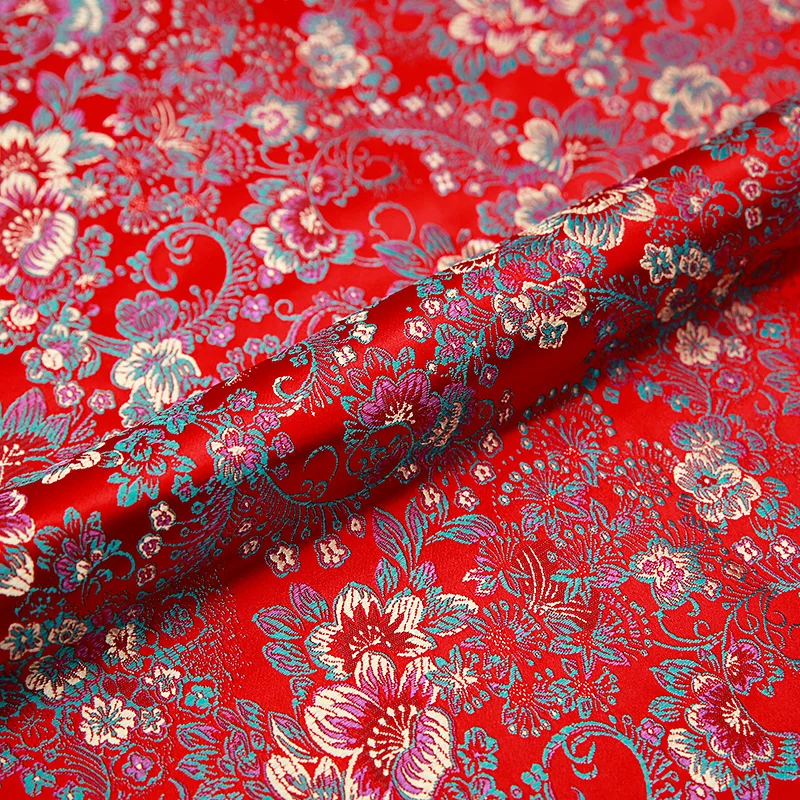 Brocade pattern garment fabric satin jacquard designer fabrics for sewing cheongsam high quality diy patchwork garmen