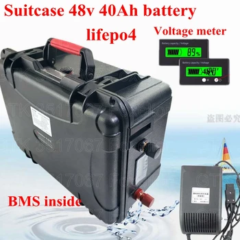 

100% LiFePO4 48V 40Ah Battery Pack 2000W Electric Bicycle Battery with BMS + 5A Charger 48v lithium scooter electric bike EV RV
