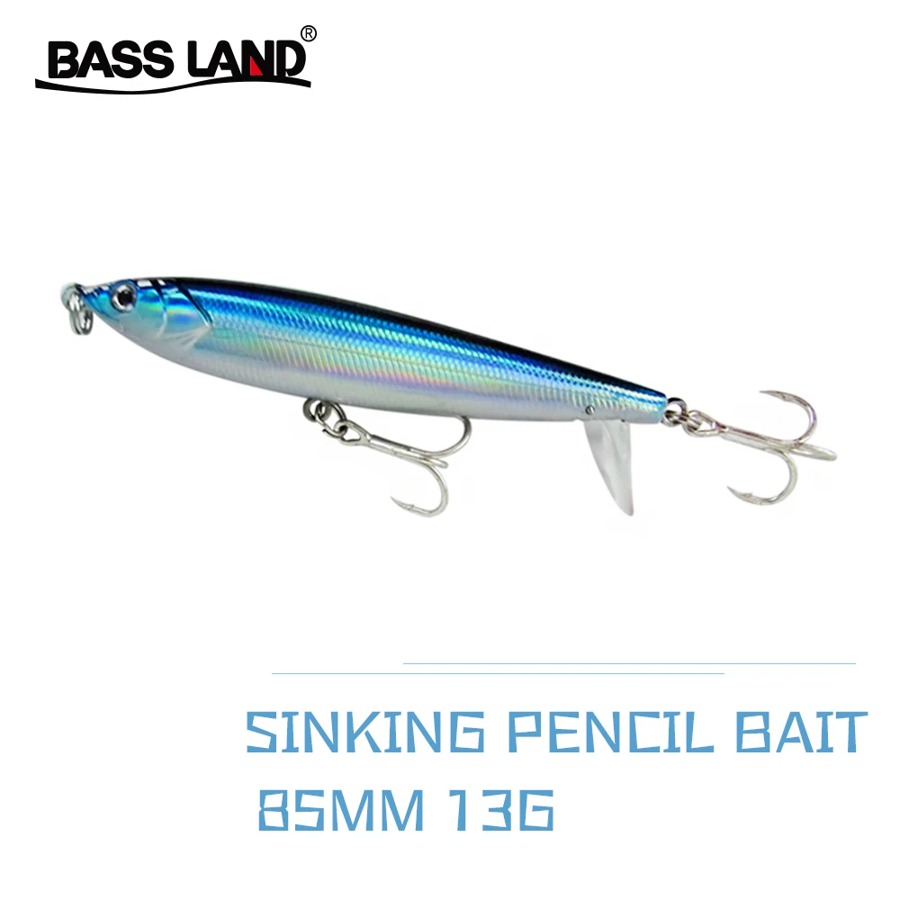 Bassland X-85S Новый Тонущий Карандаш 85 мм 13 г рыболовная приманка оснащена хвостом губ