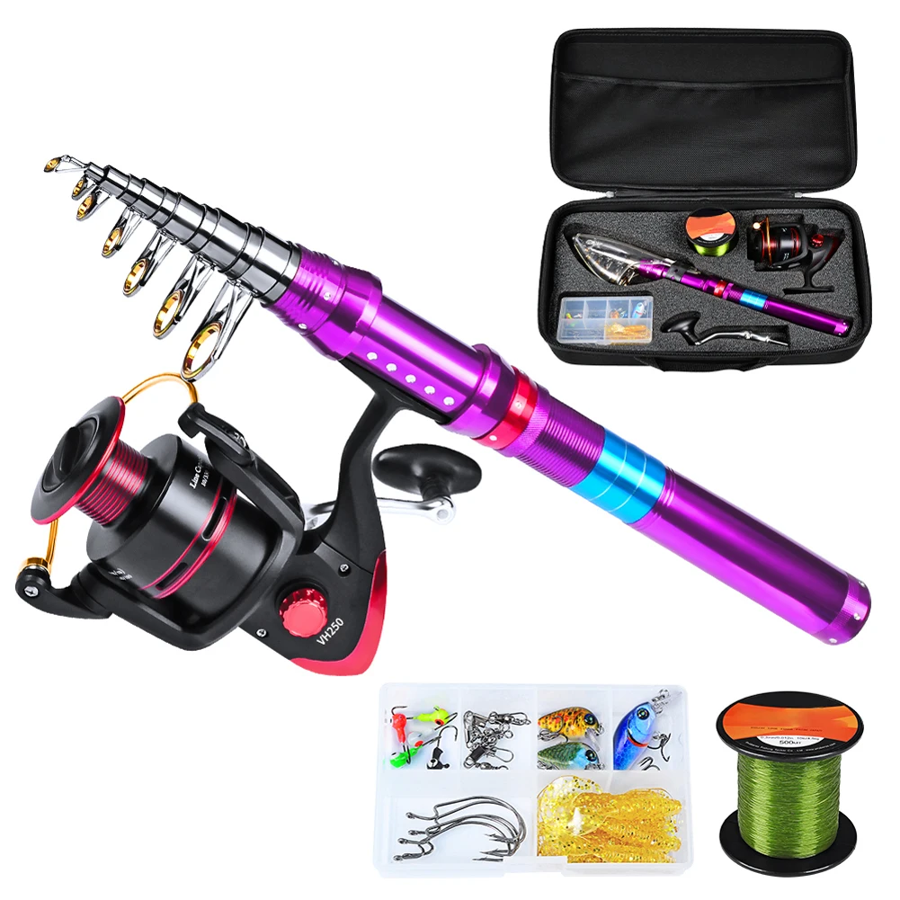 

Fishing Pole Spinning Reel Carrier Bag Set Universal Fishing Rod Reel Combos Telescopic for Saltwater Freshwater Fishing Gear