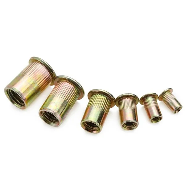 Metric M3+M4+M5+M6+M8+M10+M12 Carbon Steel Zinc Plated Rivet Nuts Flat Head Riveting Tool home improvement 120/170/220Pcs