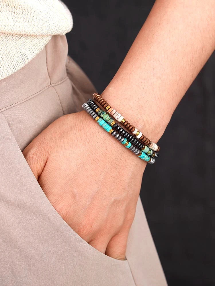 Mens Bracelet Matte Beads Jaspers Macrame Friendship Bracelet Adjustable Steampunk Couples Lovers Bracelets Femme Bijoux - Image 2