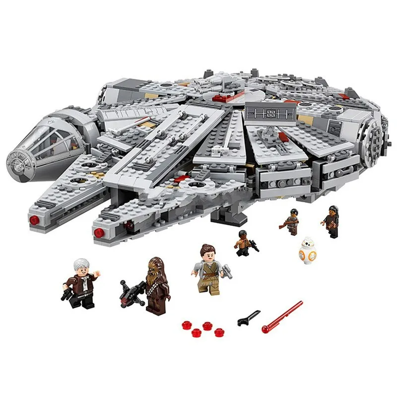 

1381 Pcs Compatible Legoglys Star Wars Millennium 05007 Falcon Spacecraft Building Blocks Birthday Gift Toys Christmas Grit