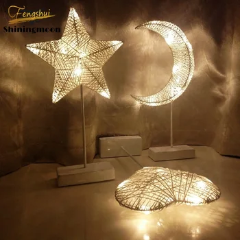 

Modern Decorative Table Lamp Modern Pentagram Star Art Deco Desk Lamp Bedside Bedroom Table Lights Study Reading Desk Light