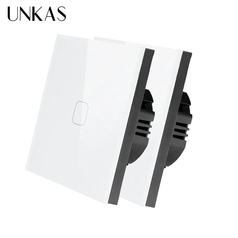 Настенный светильник UNKAS AC220V 1/2/3 Gang 1 Way стандарт ЕС сенсорный выключатель