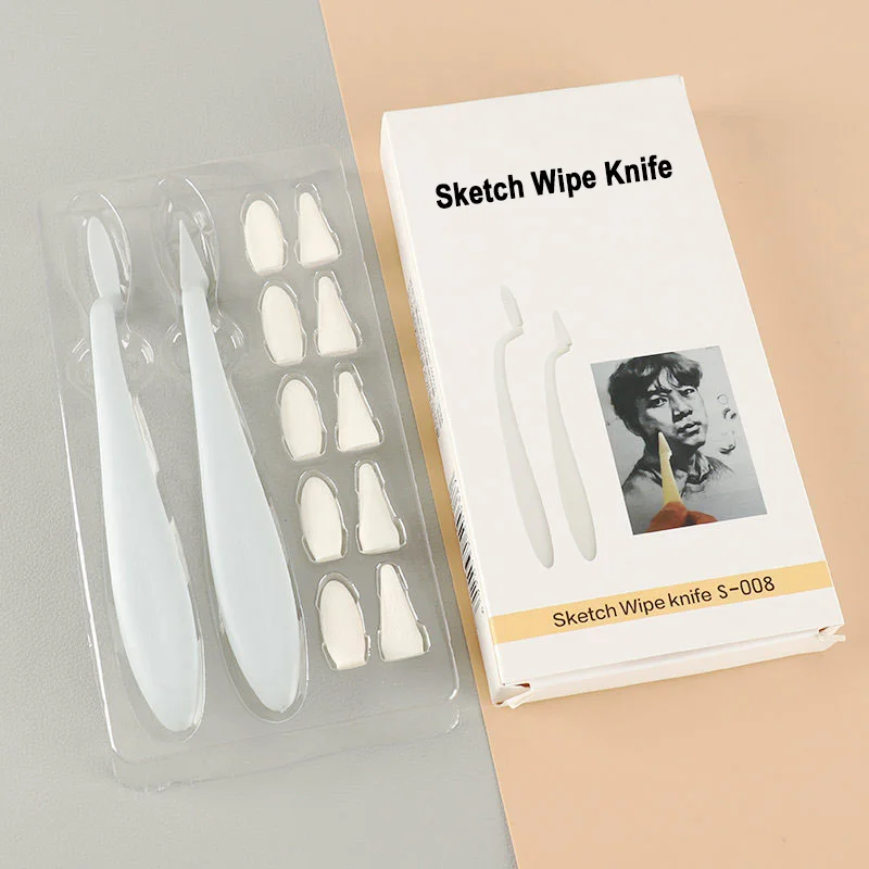 12Pcs Set Sketch Wipe Knife Art Washable Sponge Wiper Rendering Effect Smudge Erase Correction Clean Tool For Artist Drawing