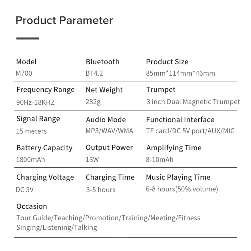 Портативный Bluetooth голосовой усилитель проводной микрофон большая мощность