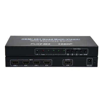 

HDMI 4x1 Switch Quad Multi Viewer Splitter with Seamless Switcher HD Video 1080P for PC/STB/DVD OCT998