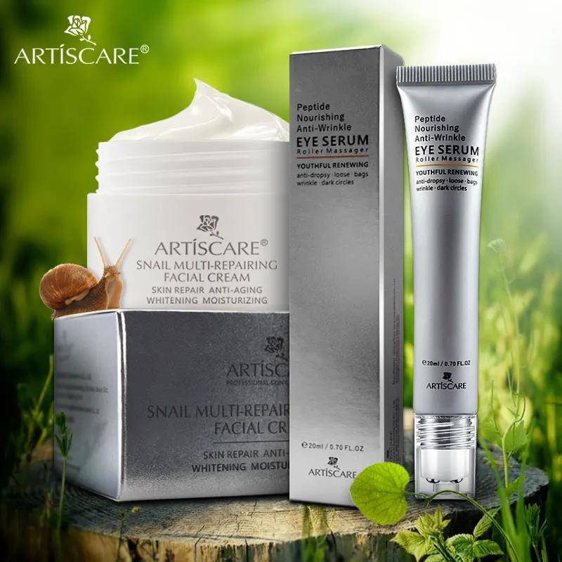 Крем для лица ARTISCARE Snail Repair + Пептидная Сыворотка глаз против морщин и сокращения