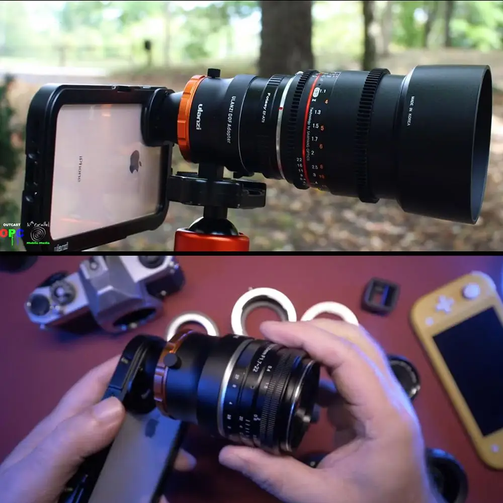 Адаптер Ulanzi DOF E Mount Full Frame camera Lens Adapter адаптер для смартфонов SLR/DSLR& cinema Lens Adapter для телефонов iPhone Andriod