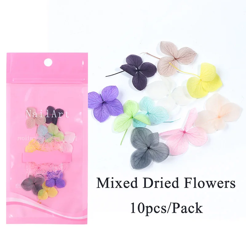 1 коробка для ногтей 3D украшение DIY микс сушеных цветов прекрасные пять лепестков наклейки для ногтей цветы для маникюра украшения для ногтей красота - Цвет: 10pcs
