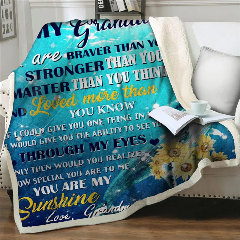 

3D soft flannel Wrap Blankets Perfect Letter To My Daughter Message throw thicken Blanket A Gift For Family Friends express Love