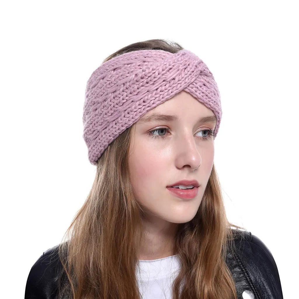 Новая женская повязка для волос зимняя поперечная плетеная повязка на голову теплые наушники женские толстые шерстяные повязка на голову дропшиппинг#45