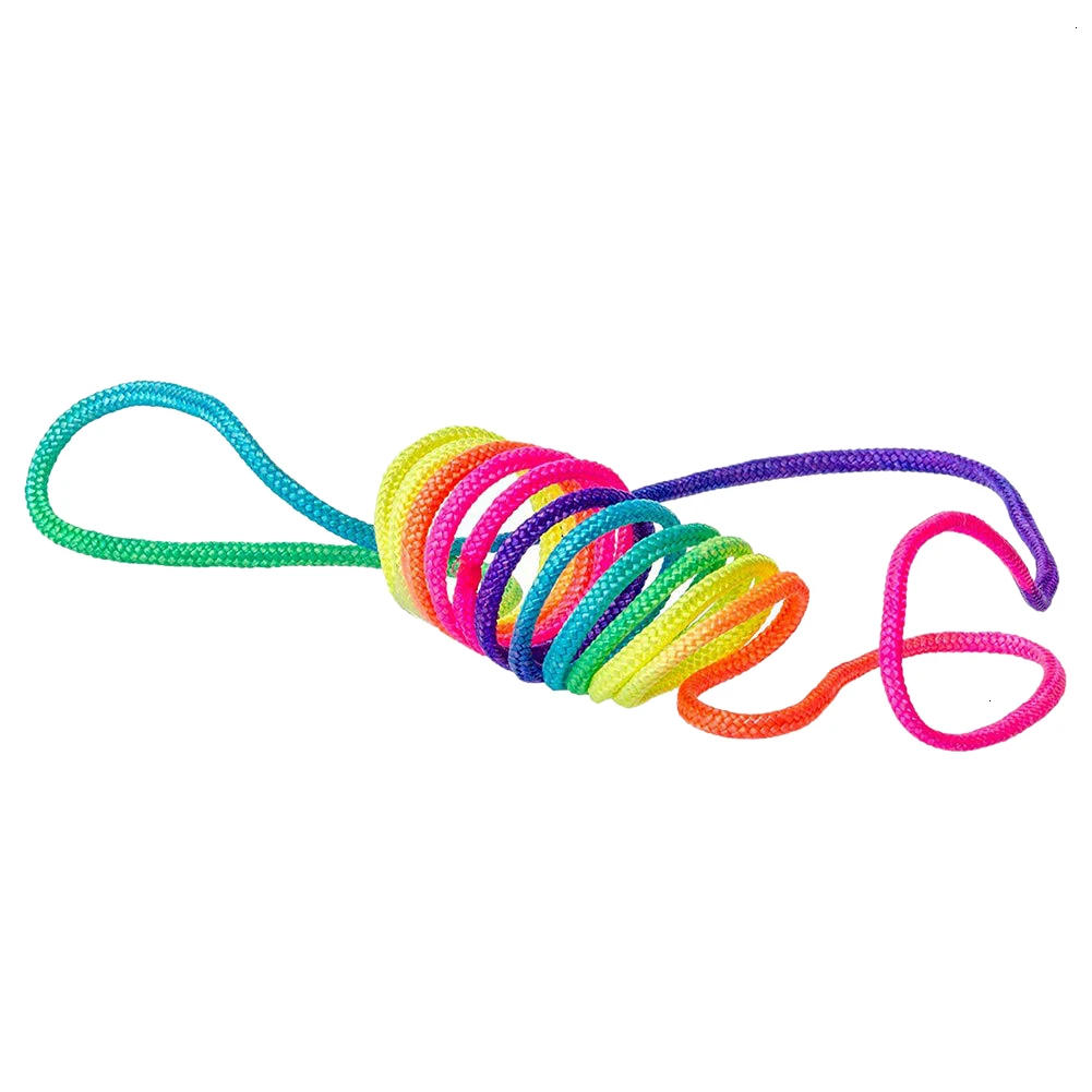 

Rainbow Rope Finger Twist String Game Children's Parents Interactive Game Puzzle Fun Colourful Rainbow Coloured Rope Chain Party