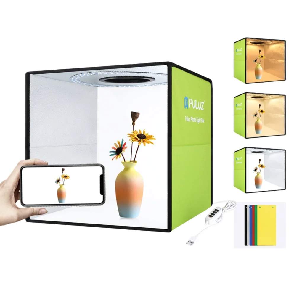 

Portable Folding Lightbox Photography Photo Studio Softbox LED Light Box With 6 Colors Photo Background Kit For DSLR Camera