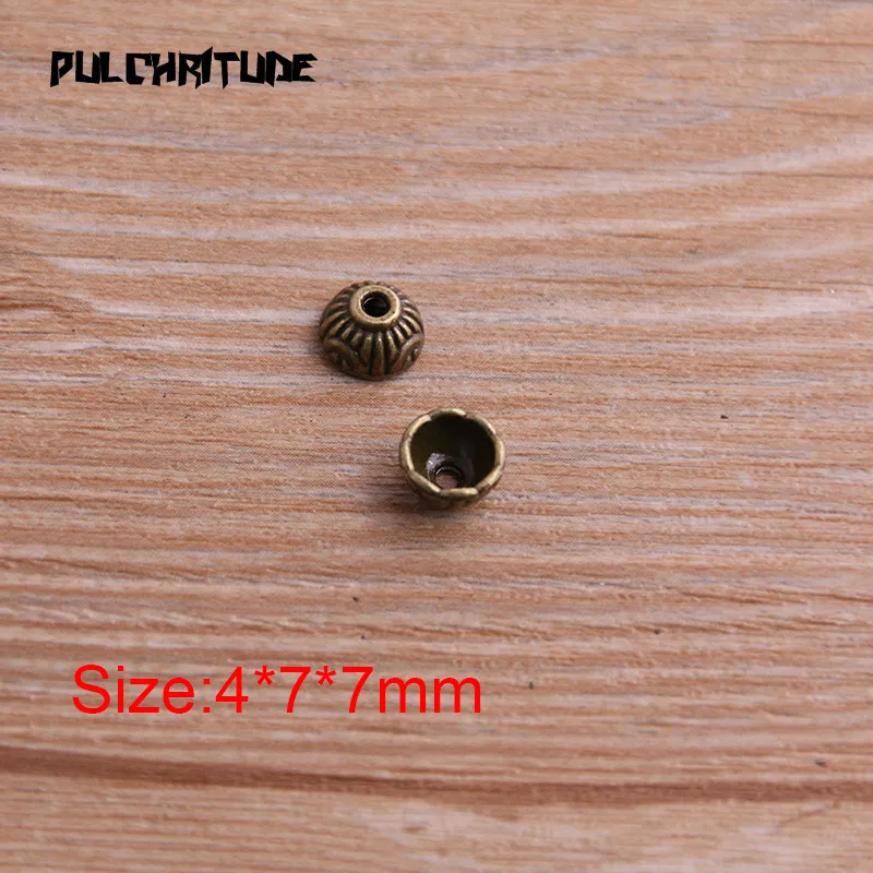 Pulchrode 40 шт. 3*7*7 мм два цвета бусины шапки Шарм Полые Мини цветок Подвески Ювелирные аксессуары DIY сосуд подвески