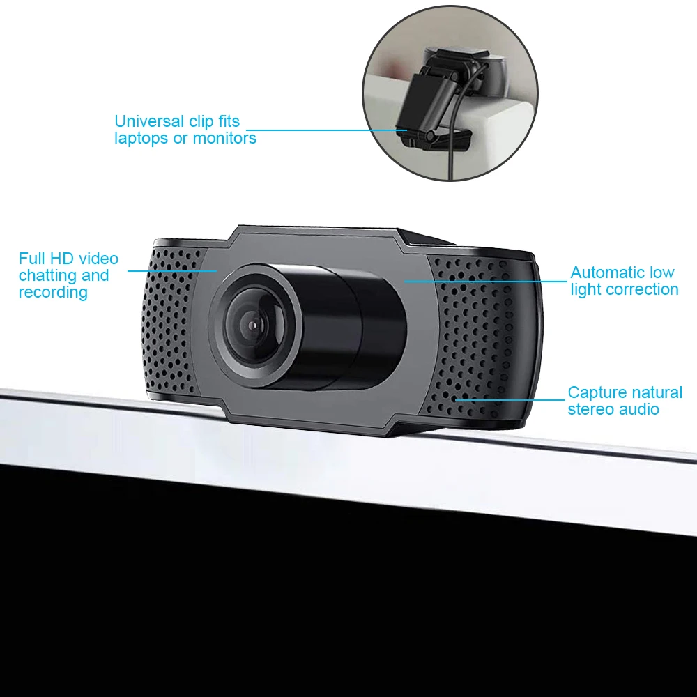 1080P Веб камера с микрофоном HD веб Потоковое вещание компьютер Камера USB2.0 для ПК