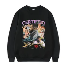 Novo homem hip hop rapper drake meninos pulôver certificado amante menino álbum impressão pulôver lil bebê moletom travis scott streetwear