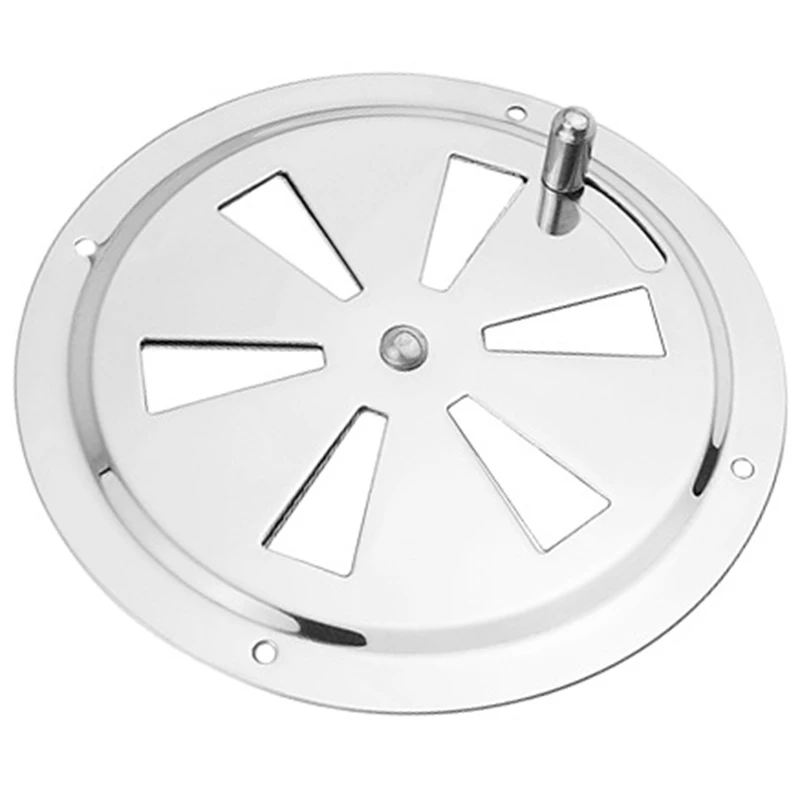 

Round Air Louver Vent & Side Knob Opening Grille Cover Marine Boat RV 316 Stainless Steel Ventilation Louvered Vent