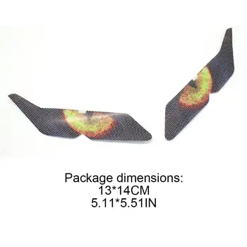 

1 Set Auto Car Sticker Animal Eye Shape Printing Light Head Light Lamp Film U1JF