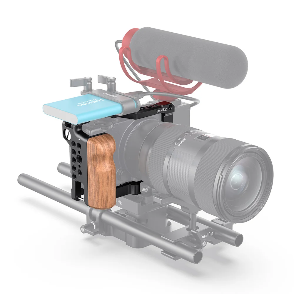 Клетка SmallRig с деревянной рукояткой для SIGMA fp камера клетка с холодным башмаком крепление для видеосъемки комплект-2518