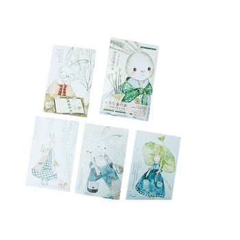 

4packs/lot Cartoon Rabbit Forest Postcard/Greeting Card/Message Card/Birthday Letter Envelope Gift Card