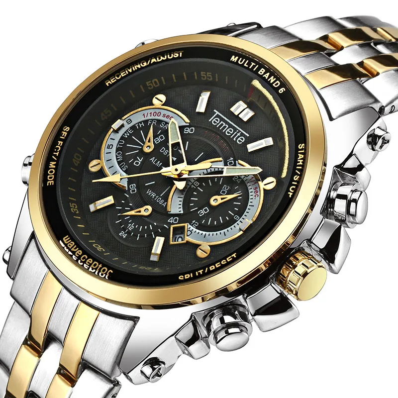 

TEMEITE 2019 Men Watch Quartz Sport Multifunction Watches Mens Business Steel Waterproof Wrist watch for men Relogio Masculino