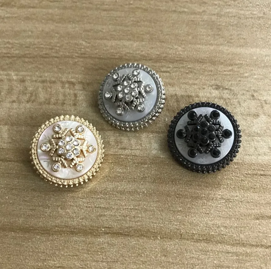 

2019 snowflake diamond ,rhinestone sewing button for luxurious cashmere coat,sweater cloth , skirt, dress