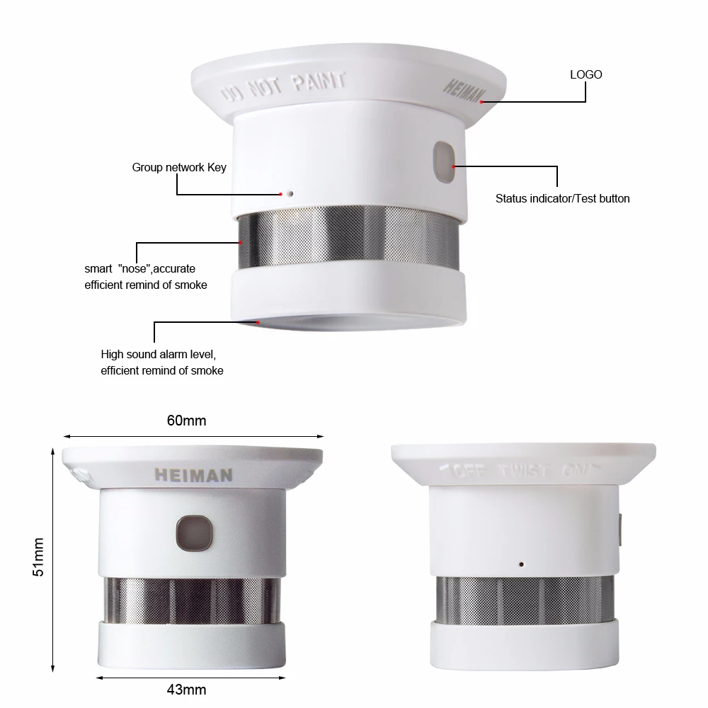 NEW HEIMAN Z-wave Smoke detector Zwave smart home EU 868.42MHz Z wave Fire alarm sensor for Security Smart House Free Shipping