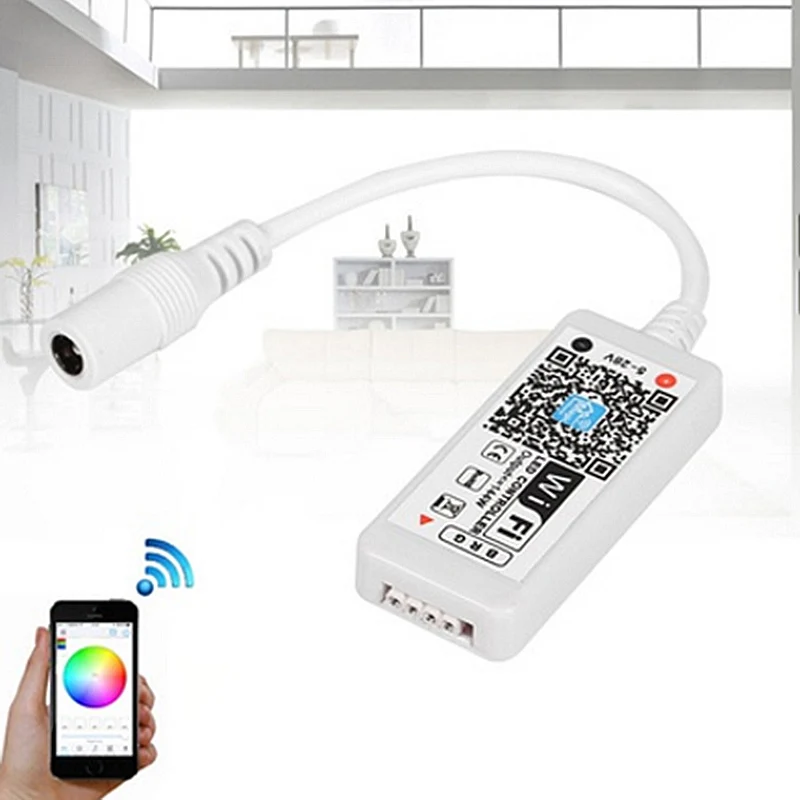 DC5-28V мини RGB Wifi умный контроллер диммер выход 3 канала работает для Android/IOS мобильного телефона бесплатное приложение поддержка звука Ac