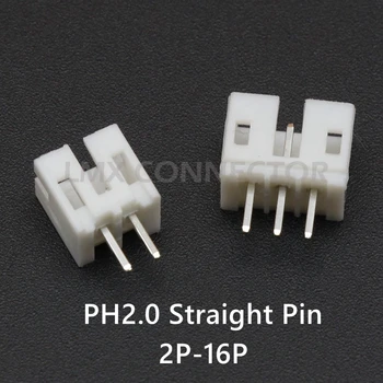 

50pcs JST PH 2.0 Connector 2P 3P 4P 5P 6P 7P 8P 9P 10P 11P 12P 14P 16P Pin Header 2.0mm Pitch Straight Pin Socket