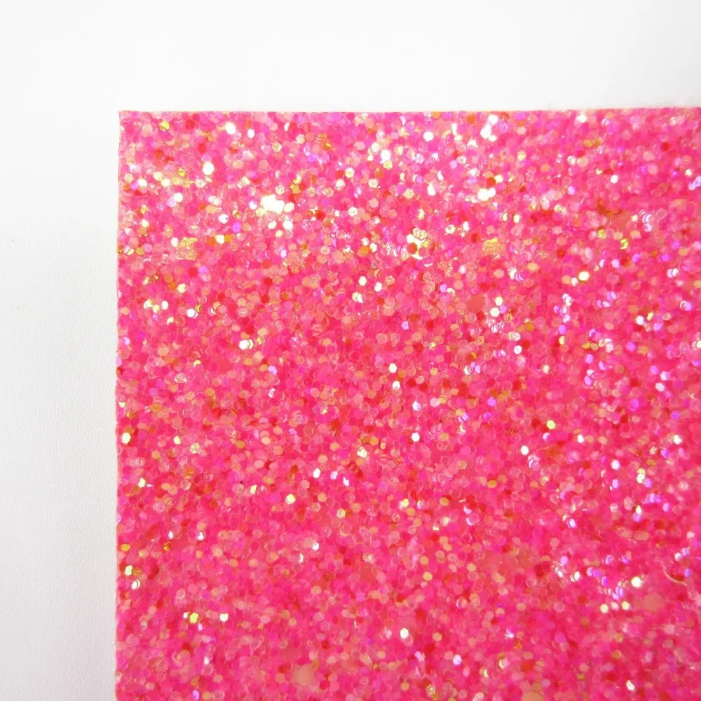 Shiny Pink Yellow Plain Color Chunky Glitter Fabric Leather For Earring Craft Sewing Bows DIY F0016