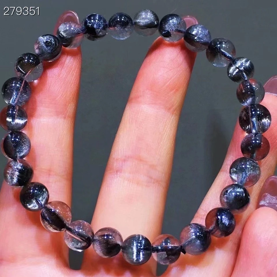 cuarzo Natural de plata y platino para hombre y mujer, brazalete de cristal de 7,3mm con piedras abalorios redondos, AAAAAAA| Pulseras y brazaletes| - AliExpress