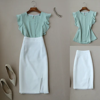 

Women's Set 2020 Summer New Fashion Was Thin Sleeveless Chiffon Shirt High Waist Skirt Temperament Wild Women's Clothing set set