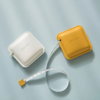 

Kawaii square small tape measure imitation leather tape measure household clothing with a convenient measuring tape 1.5 meters