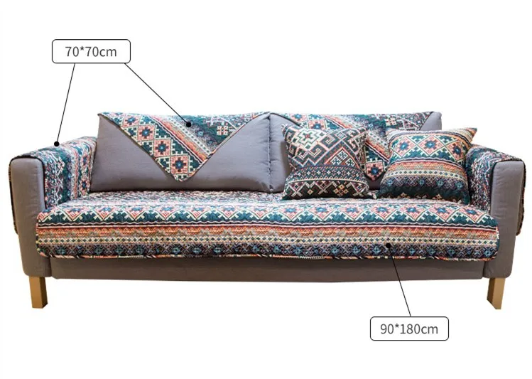 Bohemian National Style Sofa Cover Fashion Personality Cloth Stain Resistant Versatile Geometric Retro Sofa Towel