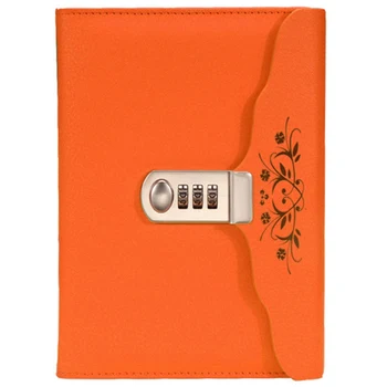 

Hot Leather Notebook Business Personal Diary with Lock Code Thick Notepad Stationery
