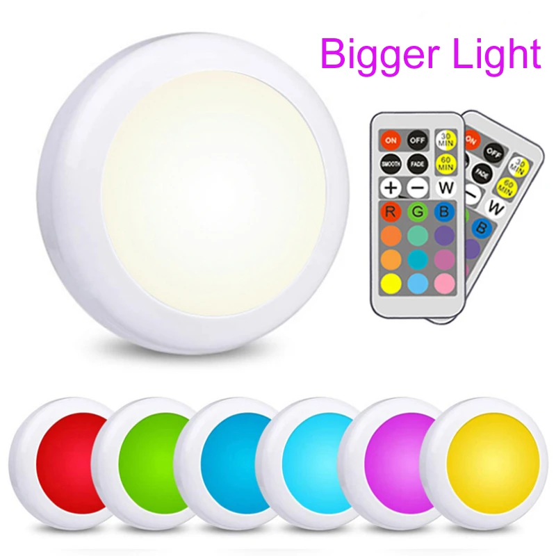 3x RGB LED Under Cabinet Wall Lamp Cupboard Lighting Night Light Remote 3x RGB LED Under Cabinet Wall Lamp Cupboard Lighting Night Light Remote